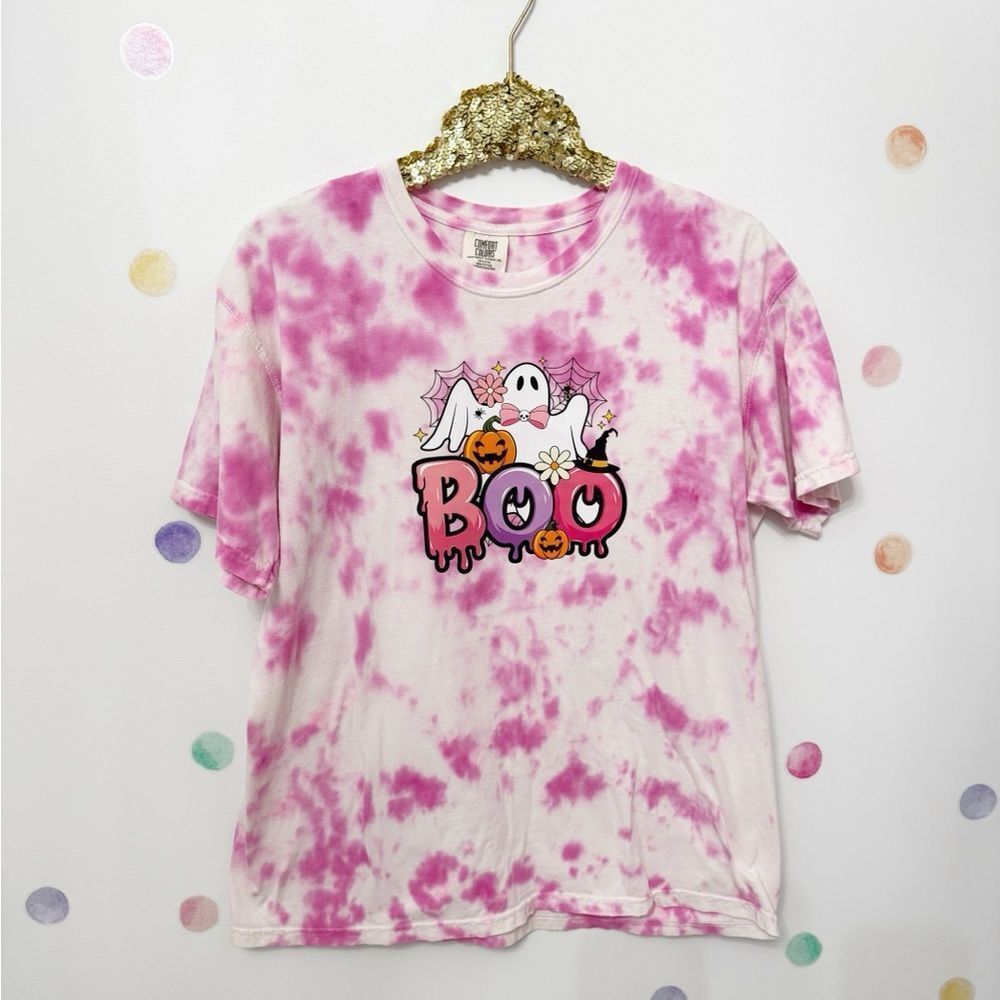 Women's Pink Tie-Dye Ghost Shirt